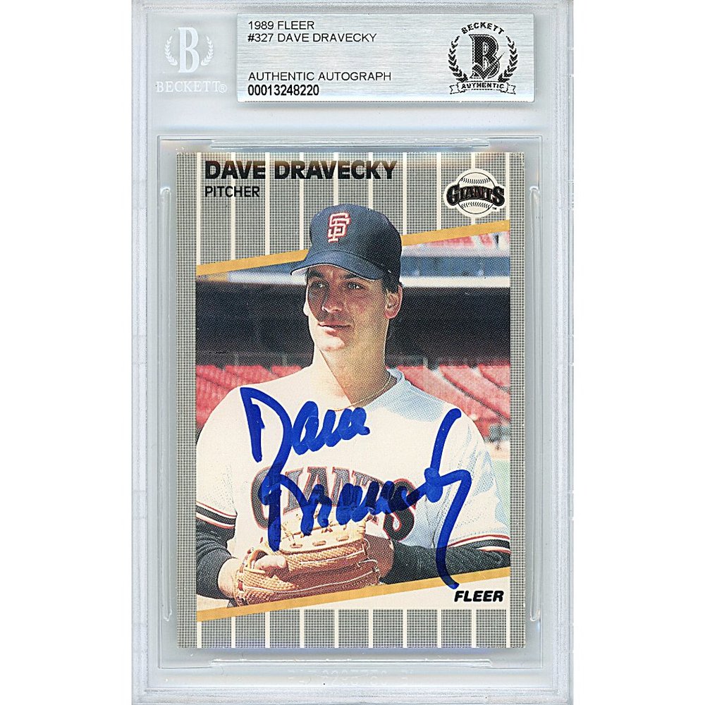 Dave Dravecky S.F. Giants Signed 1989 Fleer Baseball Card Beckett BAS Autograph